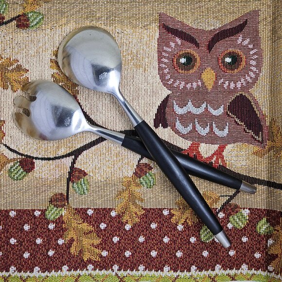 Futura Salad Serving Set 2pc Stainless Steel by Stanley Roberts TOPFLITE JAPAN - Picture 5 of 13